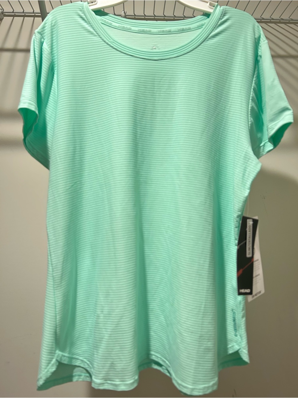 HEAD Mint Green Short Sleeve Dry Motion (Dry Fit) Performance Tee NWT L